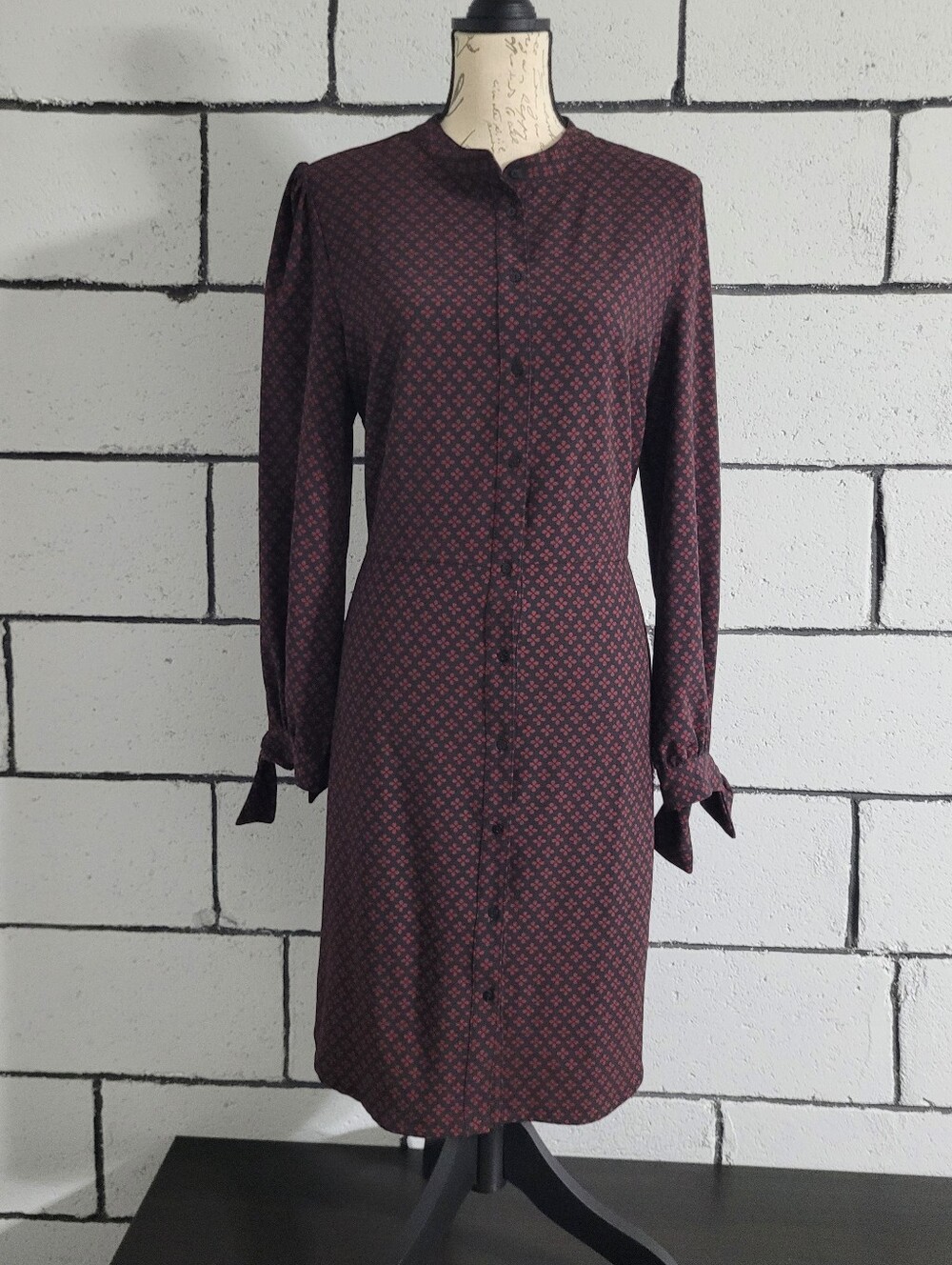 BUNDLE SALE! Banana Republic Burgundy Floral Button-Front Dress Sz 12